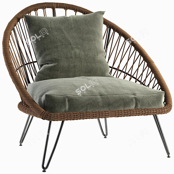  Stylish Outdoor Armchair 3D model image 1