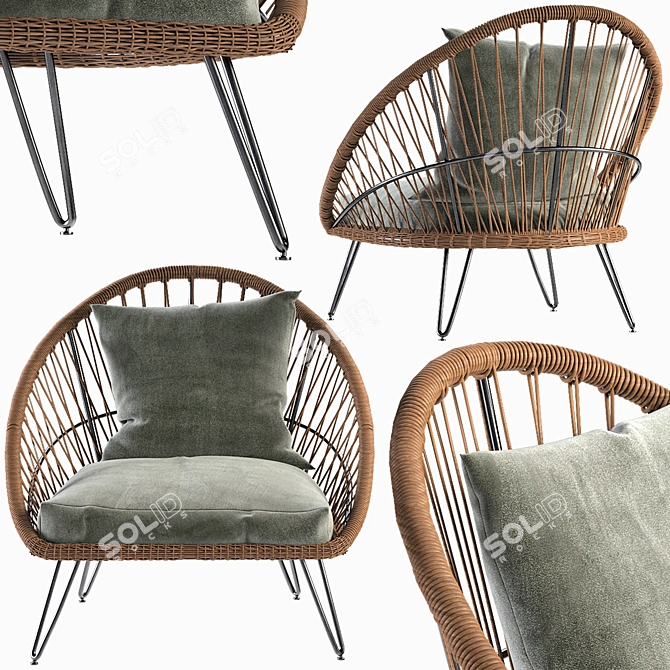  Stylish Outdoor Armchair 3D model image 2