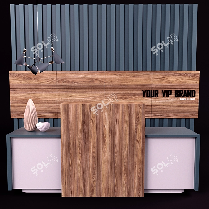 Modern Reception Desk G19 3D model image 2