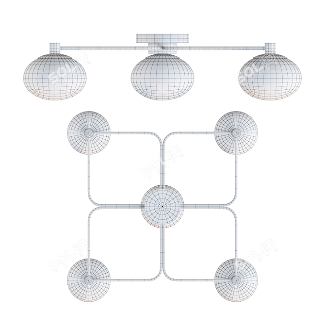 Scandinavian Glass Chandelier 3D model image 3