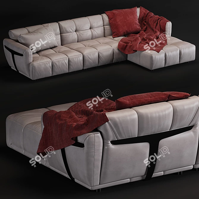 Natuzzi Herman Sofa: Modular & Stylish 3D model image 1