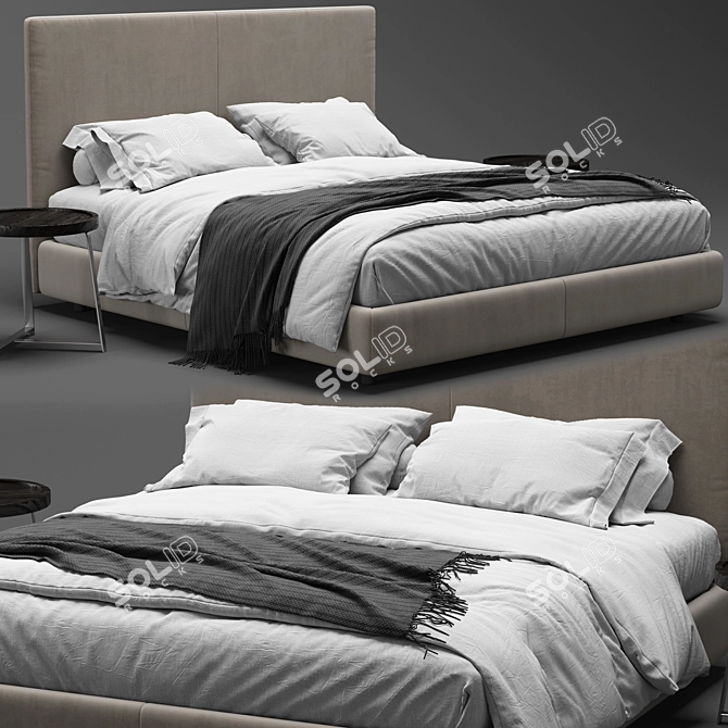 Sleek Oltre Bed: Versatile Elegance 3D model image 1