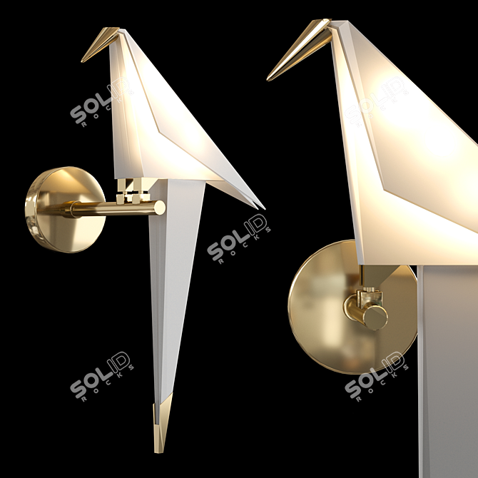 Brass Bird Sconce 3D model image 1