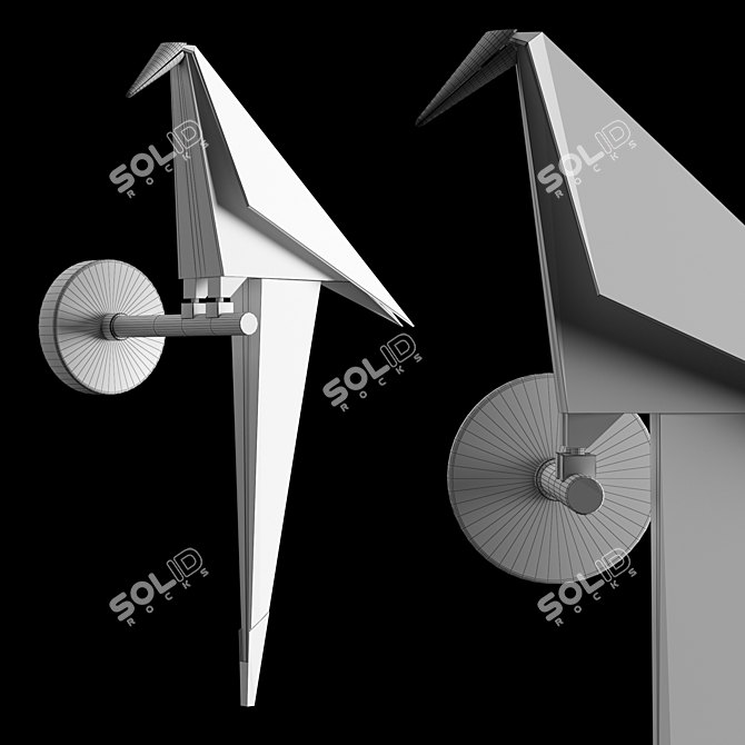 Brass Bird Sconce 3D model image 2