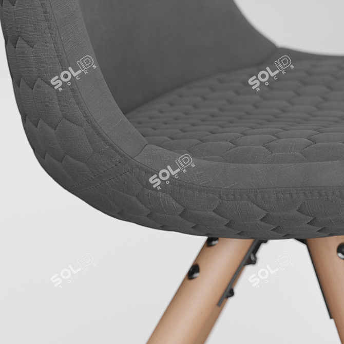 Title: Lars Compact Grey Fabric Dining Chair 3D model image 3