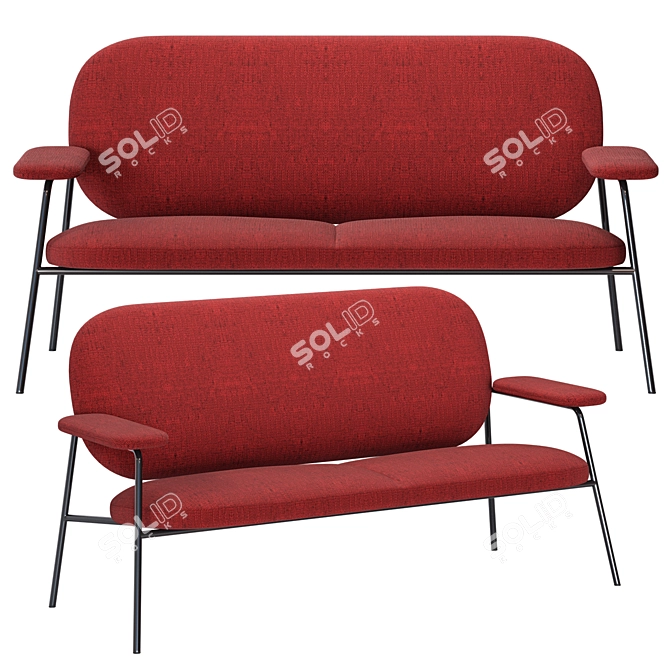 Saba Philo Italian Sofa - Modern Elegance 3D model image 1