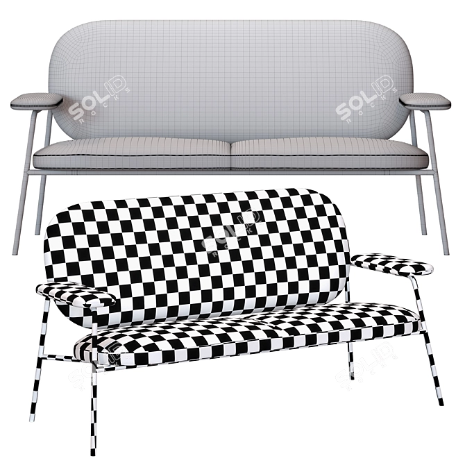 Saba Philo Italian Sofa - Modern Elegance 3D model image 3