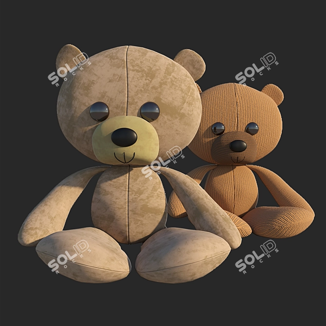 Fancy Soft Teddy Bear Toy 3D model image 1