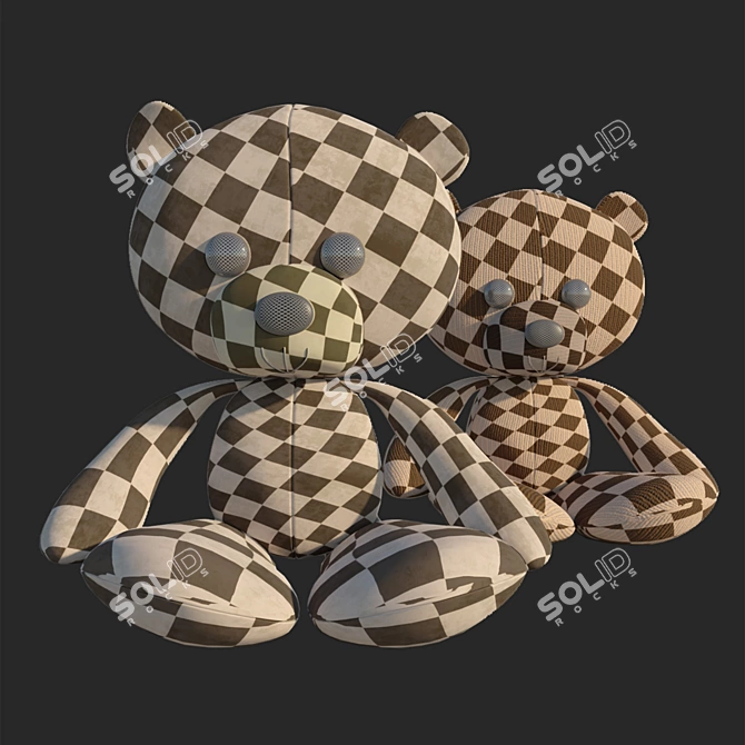 Fancy Soft Teddy Bear Toy 3D model image 3