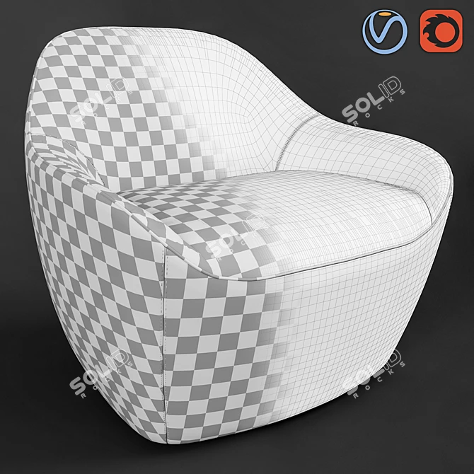 Bernhardt Becca Armchair: Stylish and Comfortable Seating 3D model image 3