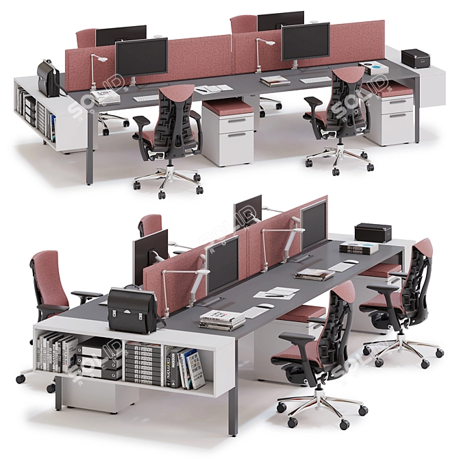 Modernize Your Workspace with Herman Miller Layout Studio (v5) 3D model image 1