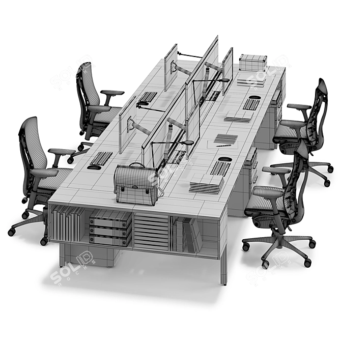 Modernize Your Workspace with Herman Miller Layout Studio (v5) 3D model image 3