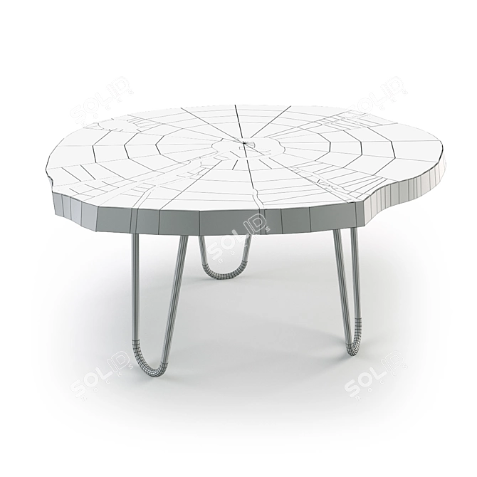 Rustic Wood Cafe Table 3D model image 2