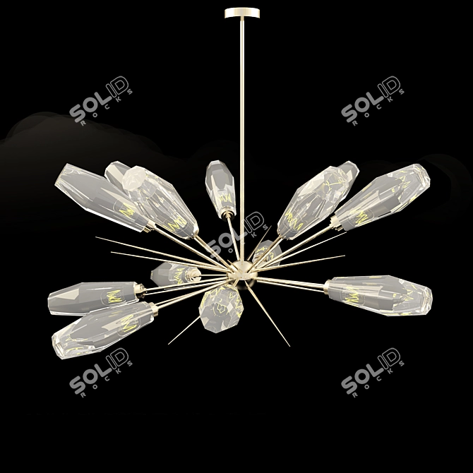 Aalto Starburst Chandelier - Elegant Crystal Glass Lighting 3D model image 1