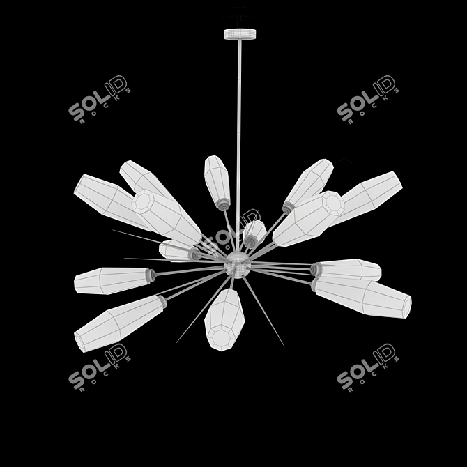 Aalto Starburst Chandelier - Elegant Crystal Glass Lighting 3D model image 2