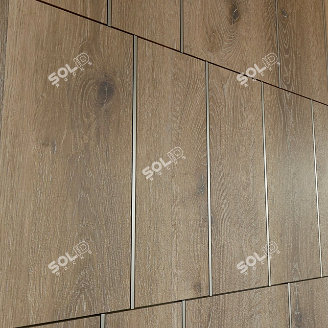 Wooden Decorative Wall Panel - High-Resolution Texture 3D model image 2