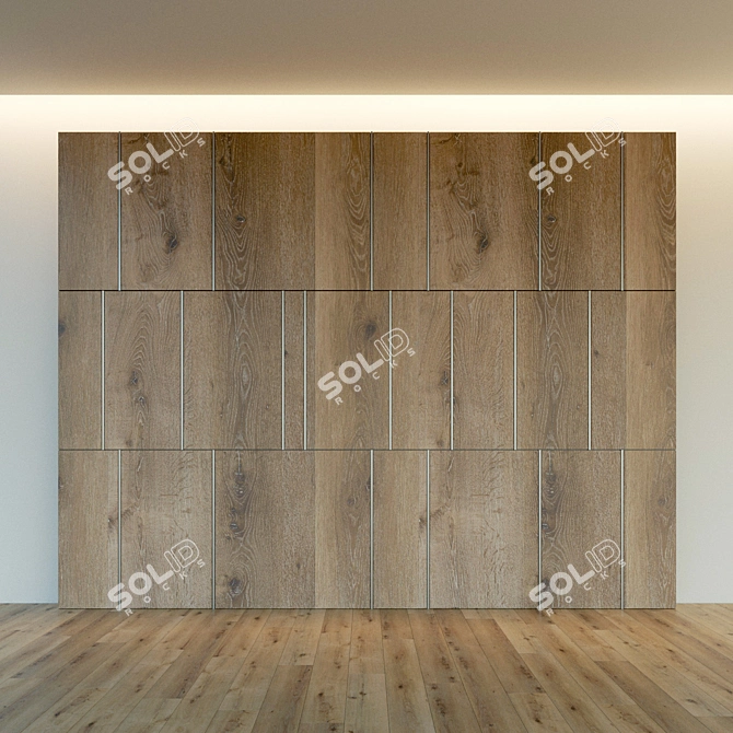 Wooden Decorative Wall Panel - High-Resolution Texture 3D model image 3