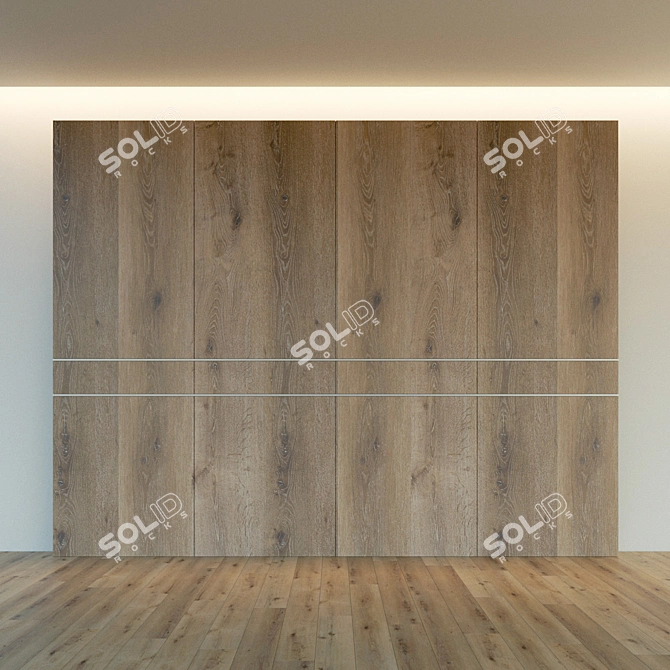 Title: Elegant Wooden 3D Wall Panel 3D model image 2