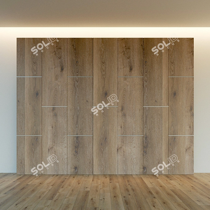 Wooden 3D Wall Panel - Modern Decor 3D model image 3