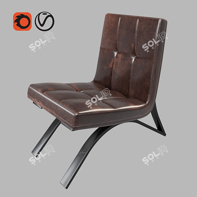 Luxury Polygonal Chair Sofa 3D model image 1