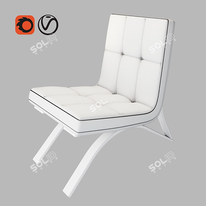 Luxury Polygonal Chair Sofa 3D model image 3