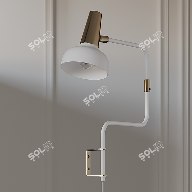 Title: Elegant Ray Wall Sconce 3D model image 2