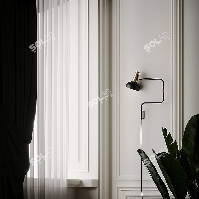 Title: Elegant Ray Wall Sconce 3D model image 3