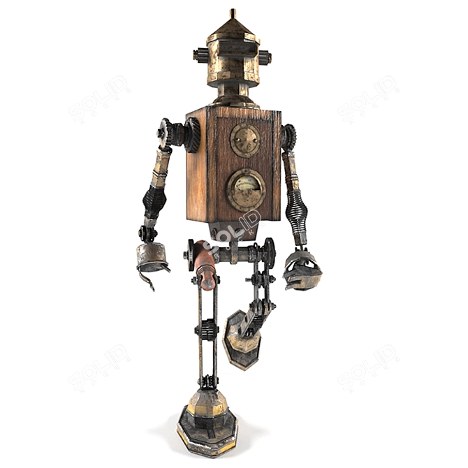 Steampunk Poly Robot - 3D Model 3D model image 1