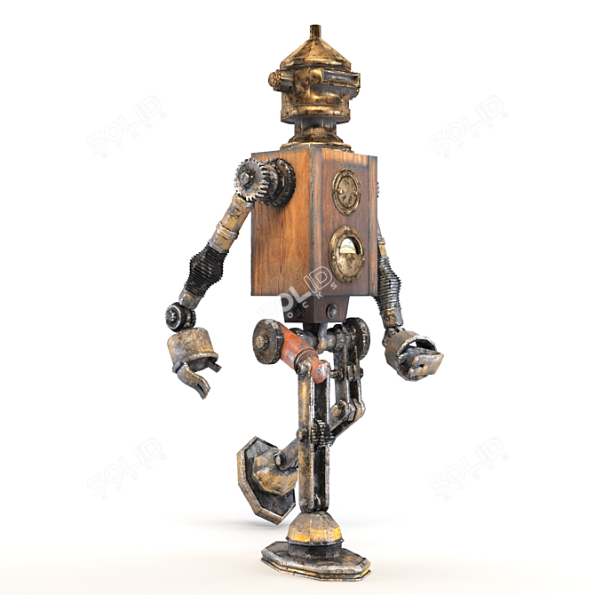 Steampunk Poly Robot - 3D Model 3D model image 4