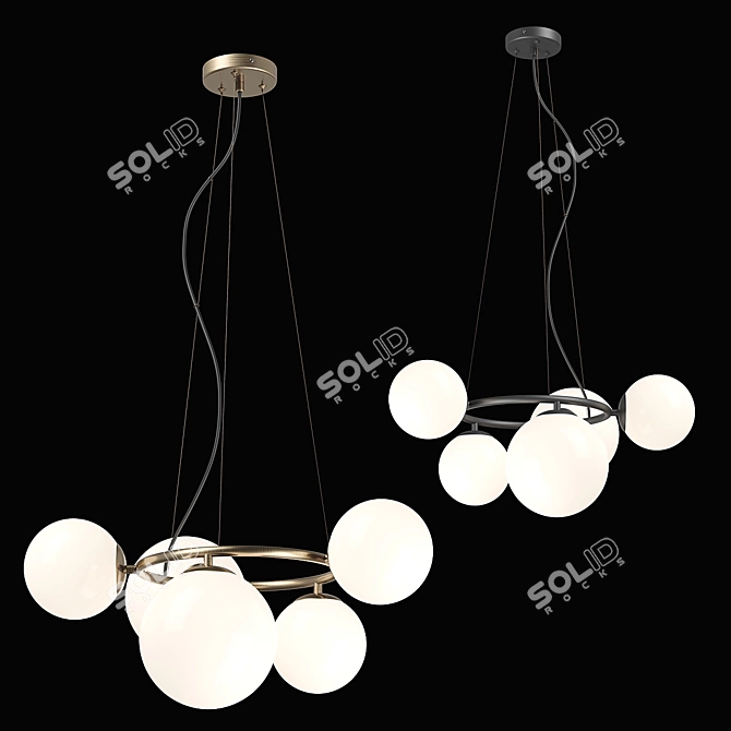 Modern 5-Light Globo Pendant 3D model image 2