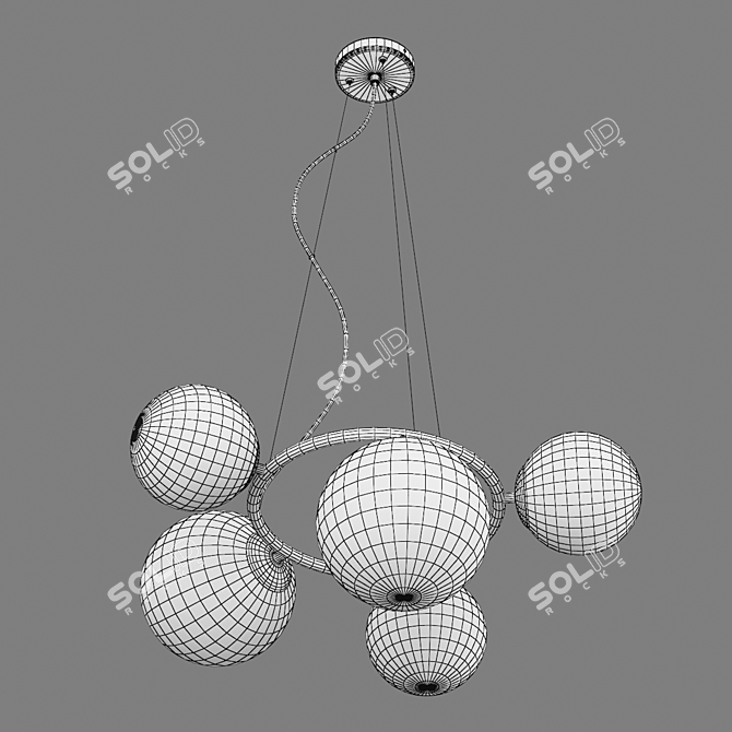 Modern 5-Light Globo Pendant 3D model image 3