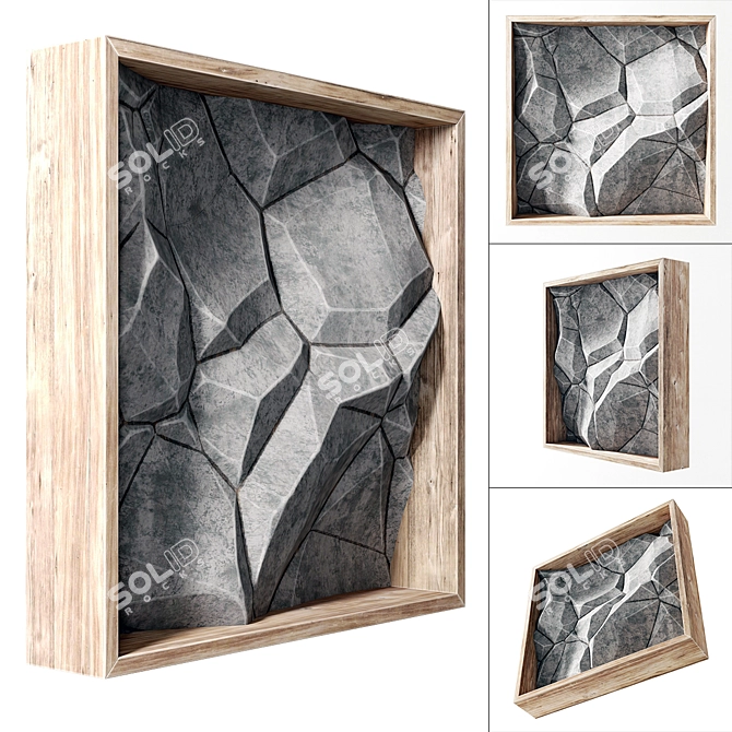 Stone Wall Decor Frame 3D model image 1