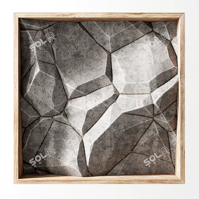 Stone Wall Decor Frame 3D model image 2