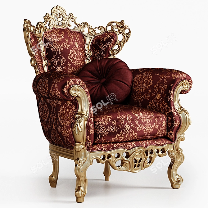 Elegant Fabric Armchair by Modenese Gastone 3D model image 1