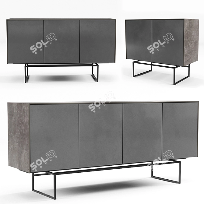 Sleek Magda Sideboards: Italian Elegance 3D model image 1