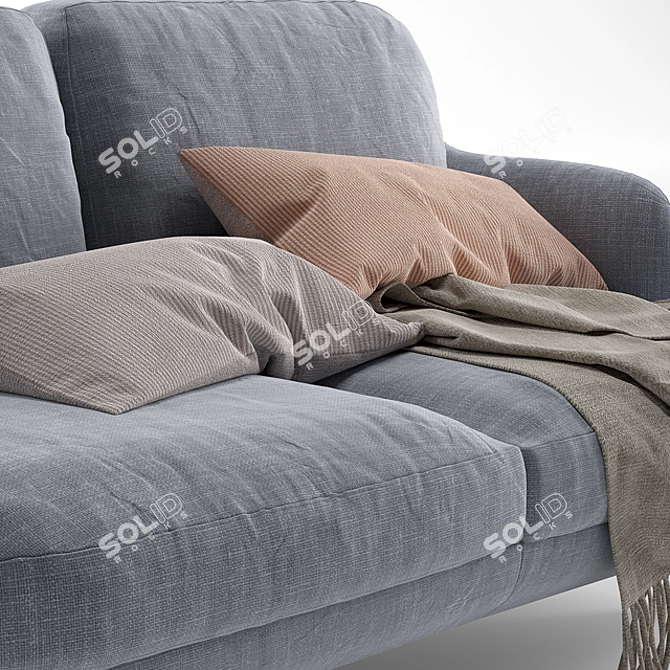 Fritz Hansen Lune 2 Seater Sofa: Sleek Design, Superior Comfort 3D model image 2