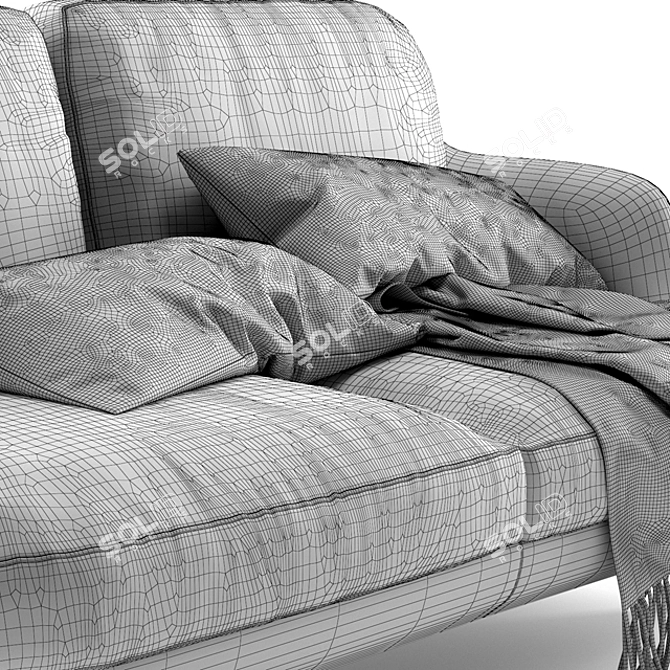 Fritz Hansen Lune 2 Seater Sofa: Sleek Design, Superior Comfort 3D model image 3