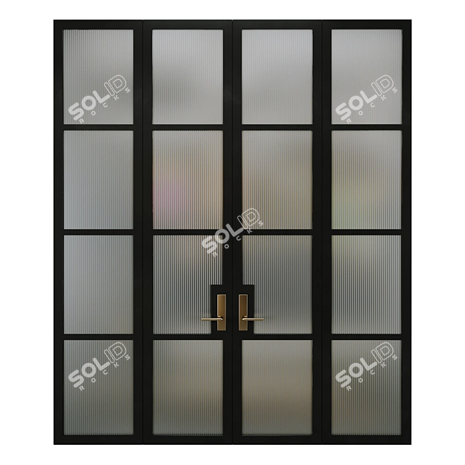 4-Door Metal and Glass Interios 3D model image 1