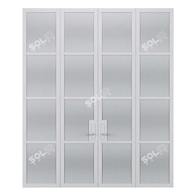 4-Door Metal and Glass Interios 3D model image 2