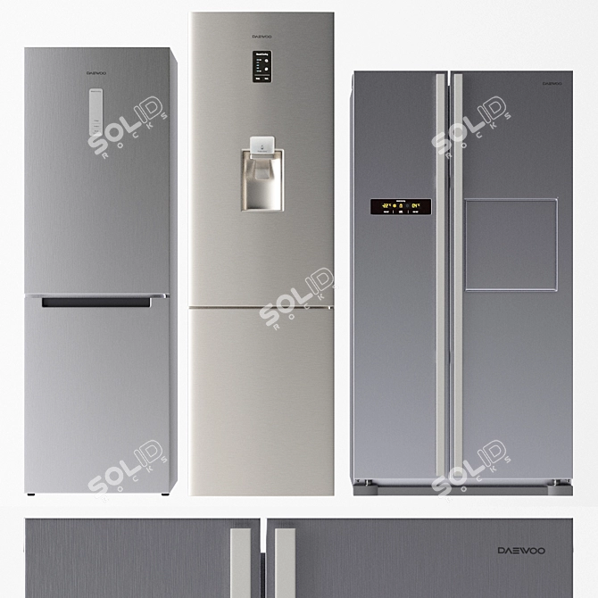 Daewoo Refrigerator Set (3 Models) 3D model image 1