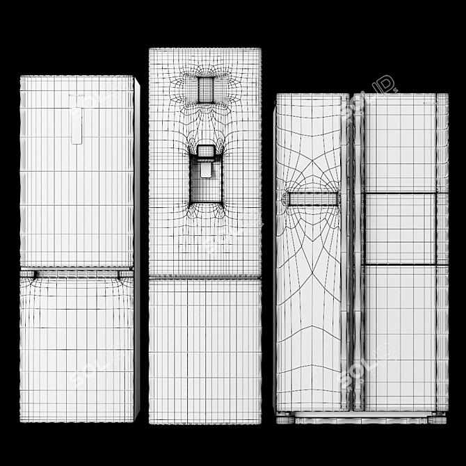  Daewoo Refrigerator Set (3 Models) 3D model image 3