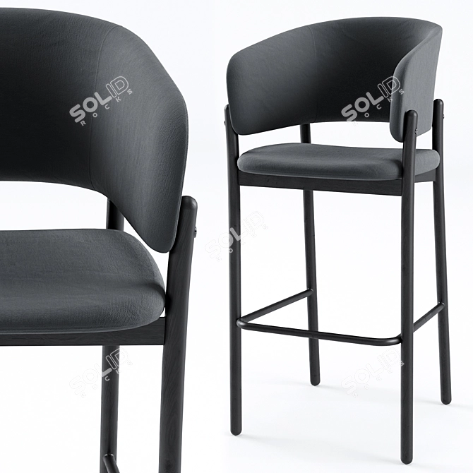 Elegant RC Barstool 3D model image 1