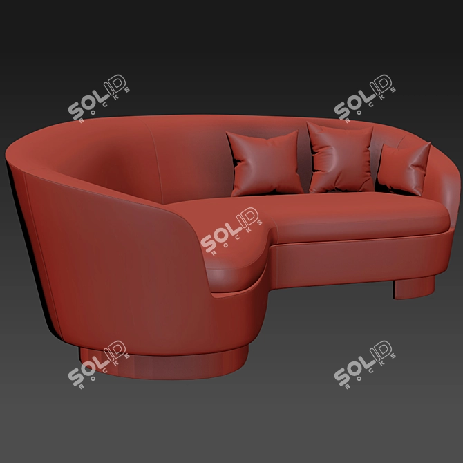 Sleek and Stylish Jacques Curve Sofa 3D model image 3