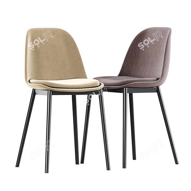 Sleek Bar Stool & Dining Chair 3D model image 3