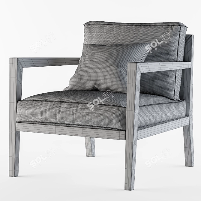 Elegant Poliform Camilla Blue Armchair 3D model image 3