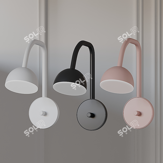 Blush Wall Sconce: A Touch of Elegance 3D model image 1