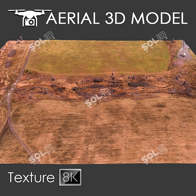 Aerial Landscape Scan: Detailed 3D Terrain Model 3D model image 1