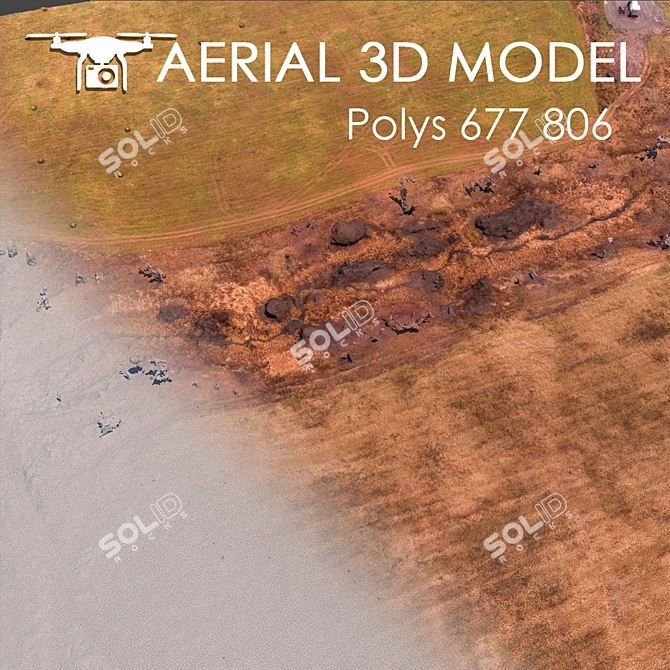 Aerial Landscape Scan: Detailed 3D Terrain Model 3D model image 2