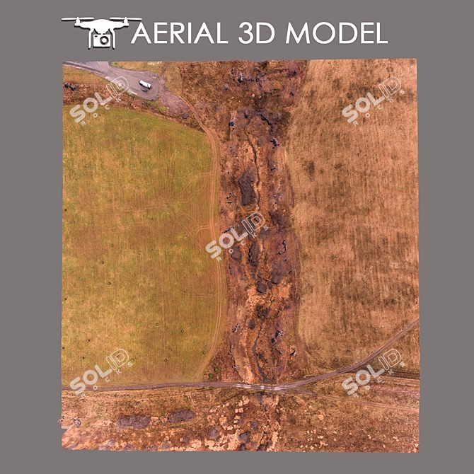 Aerial Landscape Scan: Detailed 3D Terrain Model 3D model image 3
