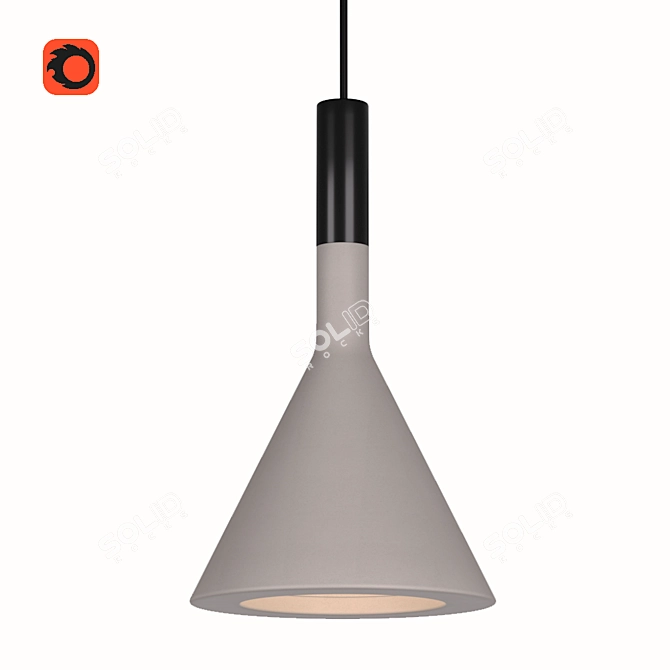 Sleek Gray Ceiling Lamp Aplomb 3D model image 1